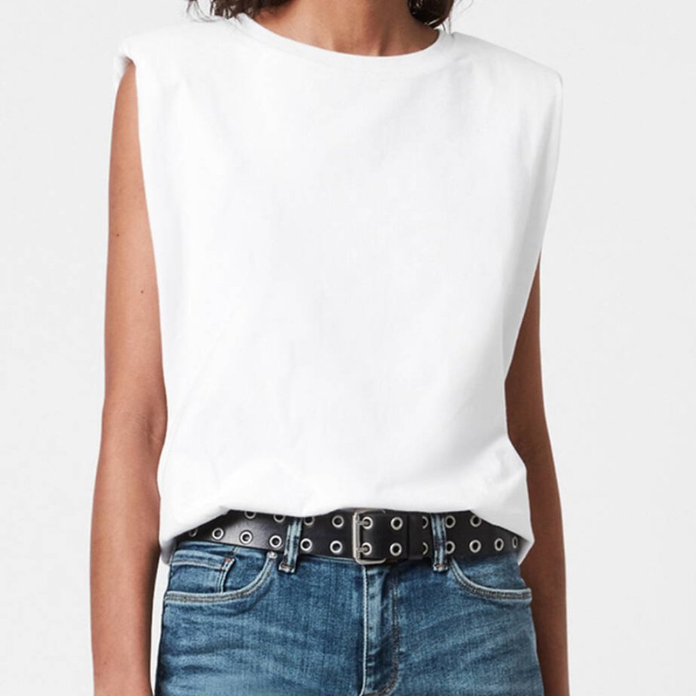 All Saints White Colored Sleeveless Tank Size Medium